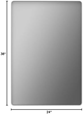 LOAAO 24X36 Inch Brushed Nickel Bathroom Mirror