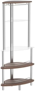 Mango Steam Contemporary Modern Home Entertainment Liquor Bar Catalina Table (Tower Bar, Clear and Brown)