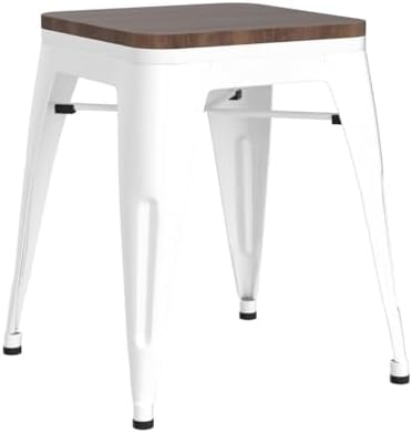Changjie Furniture 18 Inch Stools Metal Dining Chairs Set of 4 Stackable Scho...