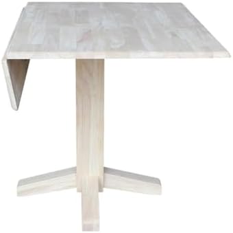 IC International Concepts 36" Solid Wood Square Dual Drop Leaf Dining Table