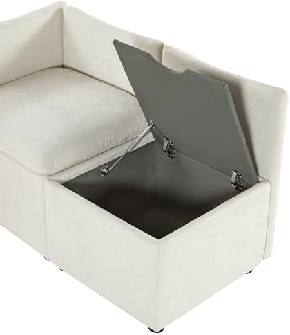 CHITA Breakfast Nook Bench with Storage, Banquette Seating, 4 Seats, Linen