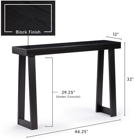 Plank+Beam Classic Console Table, 46 Inch, Black