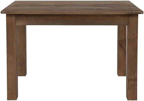 Merrick Lane Jessamine 46" x 30" Rectangular Rustic Solid Pine Farm Dining Table, Antique Farmhouse Wooden Dining Table for Kitchens and Parties, Antique Rustic