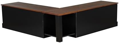 Linon Harris Black and Walnut Backless Kitchen Dining Nook with Hidden Storage Bench Space