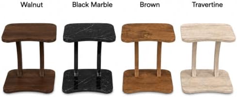Modern C-Shaped Side Table, Curved End Table for Couch, Sofa & Bed,