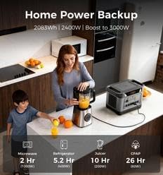 UDPOWER S2400 Portable Power Station with 210W Solar Panel