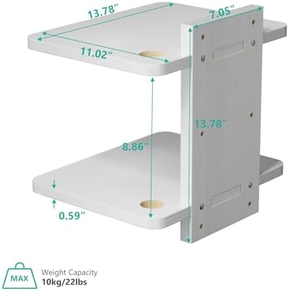 WALI 2 Tier Floating TV Wall Shelf for Projector, DVD Player