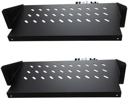 NavePoint 2U Cantilever Server Shelf Rack Mount 19 Inch 2 piece Set Center We...