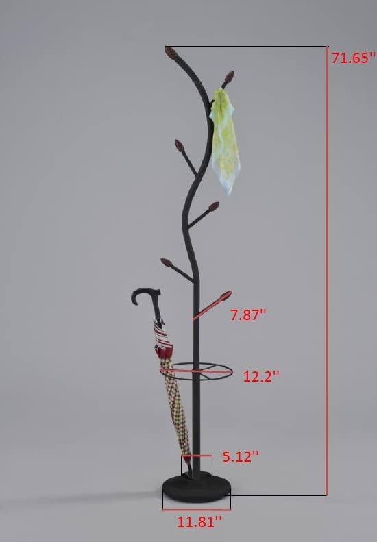 Kings Brand Furniture - Kubin Metal 6-Hook Coat & Hat Rack with Umbrella ...