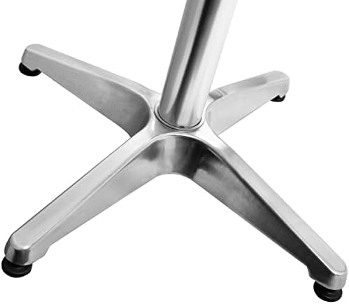 BTEXPERT Set of 2, Indoor Outdoor 23.75" Square Restaurant Table for Patio Stainless Steel Silver Aluminum Furniture with Base