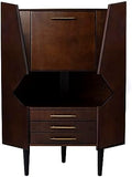 SEI FURNITURE Larson Corner Storage Bar Cabinet, brown.