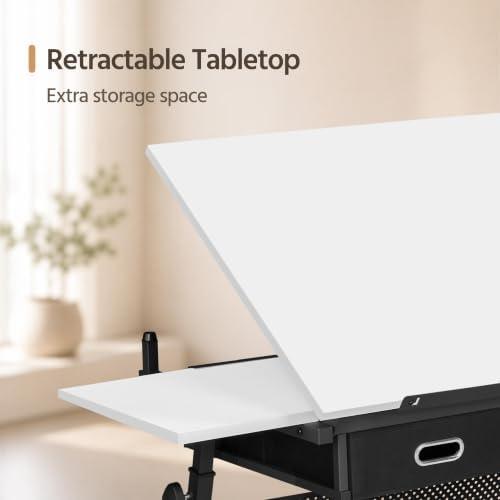 Topeakmart Drafting Table for Artists, Height Adjustable Drawing Draft Desk