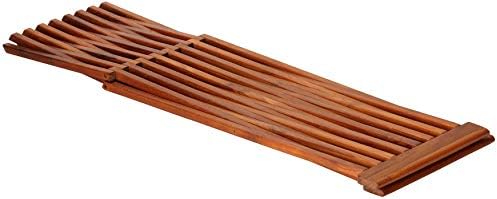 Bare Decor Taj Folding Plantstand End Table in Solid Teak Wood, 28" High