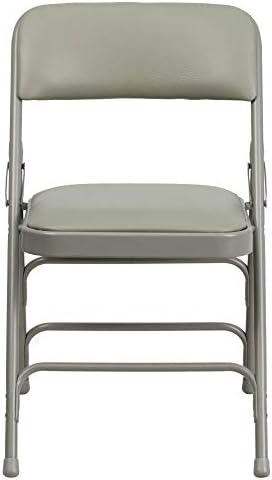 Flash Furniture Hercules Metal Folding Chair, Gray, 4-Pack