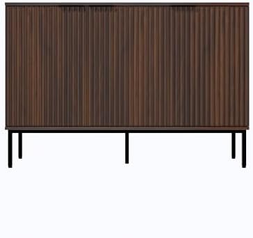 Fluted Sideboard, Buffet Cabinet with Storage, Wooden Accent Console Cabinet ...