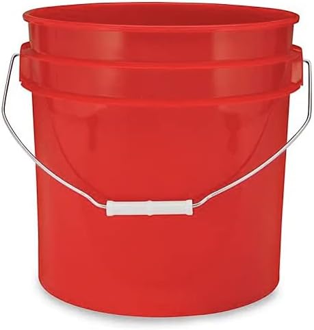 House Naturals 3.5 Gallon Food Grade RED Bucket Pail with Black Air-Tight Scr...