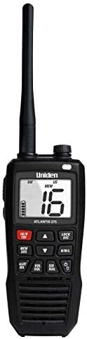 Uniden Atlantis 275 Handheld Two-Way VHF Marine Radio, Floating IPX8 Submersi...