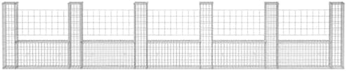 vidaXL Gabion Basket U-Shape Steel 224.4"x7.9"x39.4" Patio Wal...