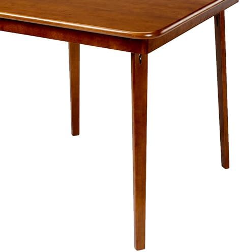 Stakmore Classic Straight Edge Square Wood Folding Table, 32x32, Fruitwood