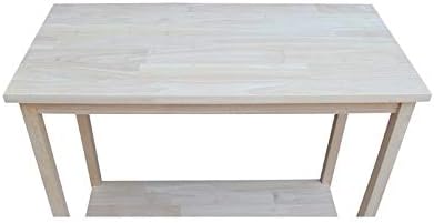 IC International Concepts, Portman Accent Table , Solid Real Wood, Sturdy Par...