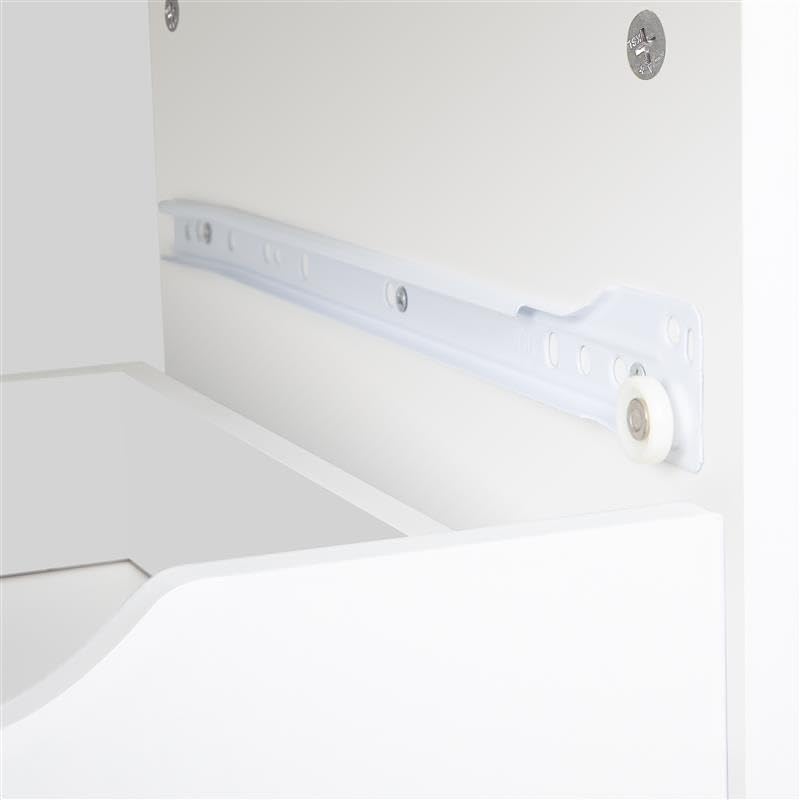 Naomi Home Amy 5-Drawer Rolling Storage Cabinet with Shelves - White