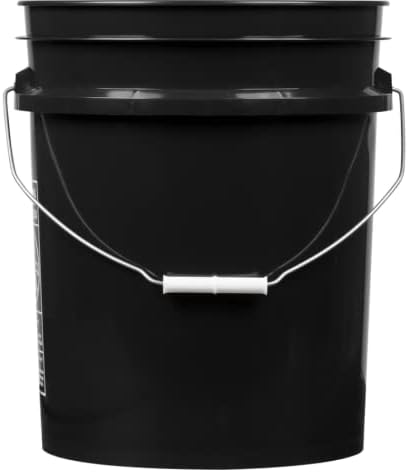 House Naturals 5 Gallon Plastic Black Bucket Pail Food Grade BPA Free Made in...