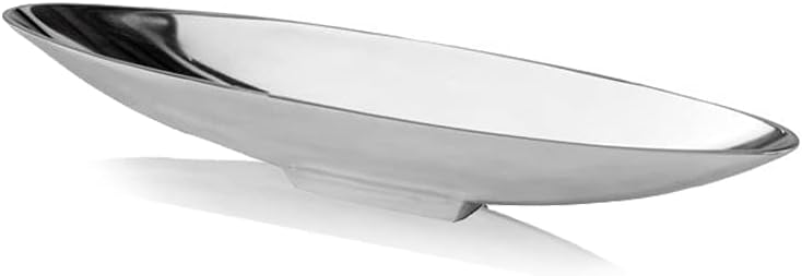 Modern Day Accents 8662 Barco Short Boat Tray, Cast Aluminum, Silver, Morror ...