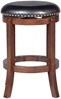 cordova swivel backless counter stool - mocha brown showing dimensions