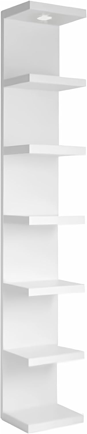 LitaEther Versatile 7 Tier Wall Shelf Unit,White Lack Wall Shelf,Display Floa...