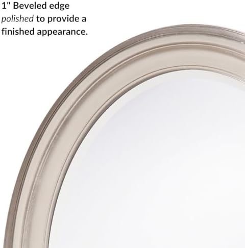 Howard Elliott Collection George Oval Bright Silver Wall Mirror, Oval Bevelle...