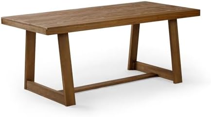 Plank+Beam Classic 72 Inch Dining Table, Rectangular, Pecan Wirebrush