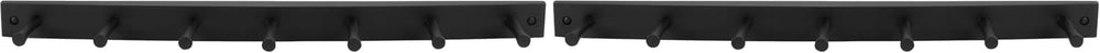 Spectrum Diversified Wood Hook Rack, 7 Peg, Black (Pack of 2)
