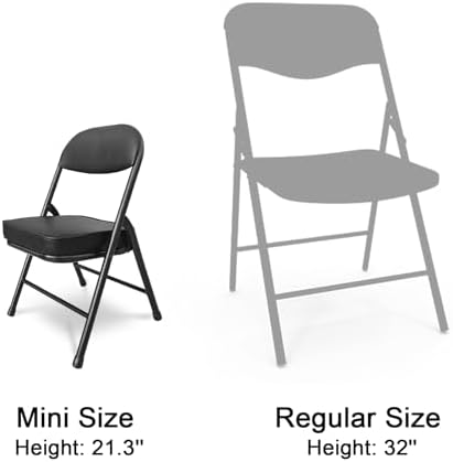 Mini Padded Folding Stool - 12.2 Inch Camping Black 2-Pack