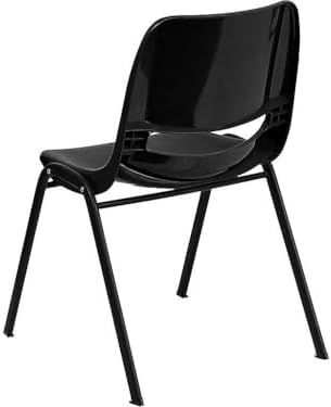 Flash Furniture HERCULES Series 880 lb. Capacity Black Ergonomic Shell Stack ...