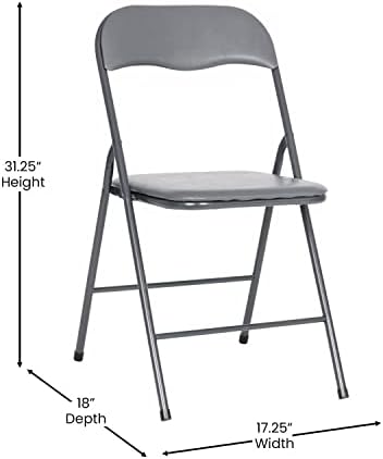 Flash Furniture Madison 5-Piece Folding Card Table and Chair Set, Gray