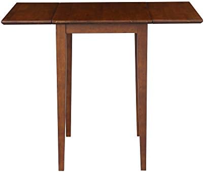 IC International Concepts Solid Wood Drop Leaf Table, 36", Unfinished