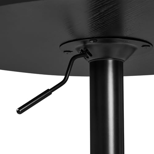 Yaheetech 3-Piece Bar Table and Stools, PU Leather Full Black