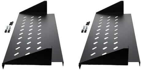 NavePoint 2U Cantilever Server Shelf Rack Mount 19 Inch 2 piece Set Center We...