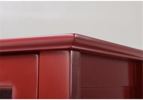 OS Home and Office Furniture 31.5" Wood Accent Display Cabinet in Red