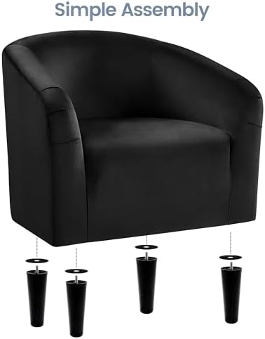 Yaheetech Compact Velvet Accent Chairs Set of 2 for Small Spaces, Black