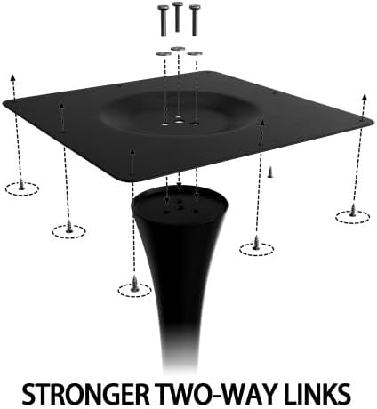 24" Round Dining Table for 2 MDF Table Top and Heavy Metal Dining Table Leg for Kitchen Dining Room Apartment Small Space(Black)