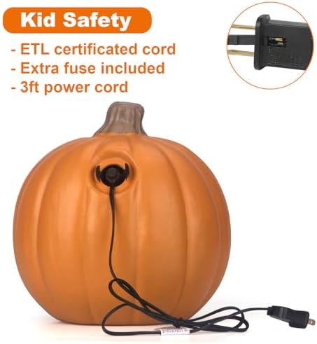 11" Jack O Lantern Halloween Pumpkin Lantern Light Up Pumpkin Decorations Lighted Pumpkin with LED Bulb Indoor/Outdoor Pumpkin Decoration