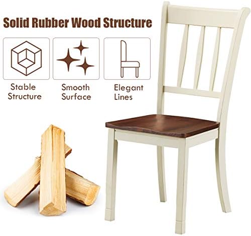 GIANTEX Wood Dining Chairs Set of 4, Armless Kitchen Chairs