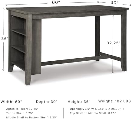 Signature Design by Ashley Caitbrook Counter Height Dining Table, Gray