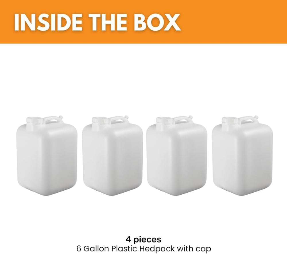 FastRack 6 Gallon Hedpak Water Jug with Screw Cap | 4-Pack, BPA-Free Food-Gra...