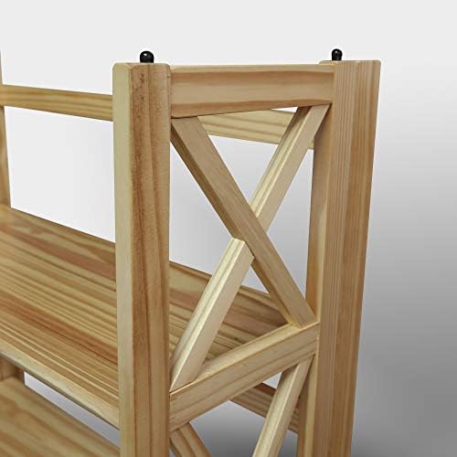 Casual Home Montego 3-Shelf Folding Bookcase, Natural , 27.5" Wide