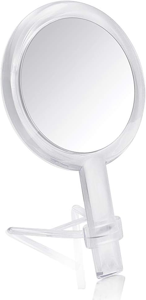 1X & 10X Magnifying Double Side Hand Makeup Mirror with Stand, Handheld V...