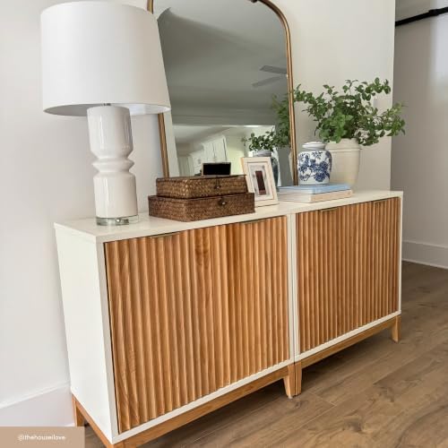 Nathan James Jasper Modern Sideboard, Kitchen Storage Cabinet with Fluted Doo...
