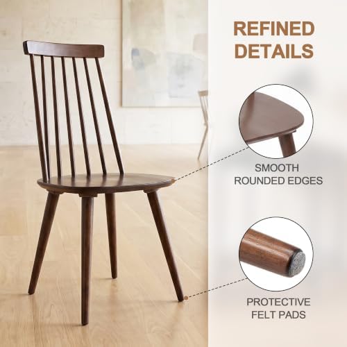 DUHOME Windsor Wooden Dining Chairs Set of 4, Spindle Back Dining Chairs