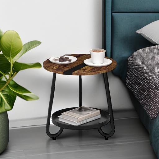 Round Coffee Table with Storage: 2-Tier Design for Small Spaces